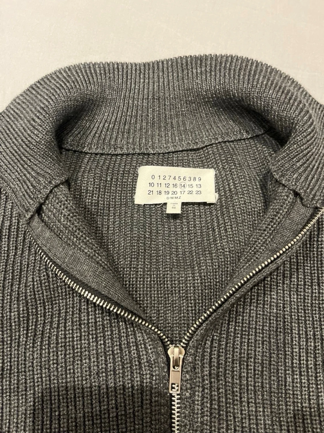 Grå stickad ziptröja Maison Margiela - 1