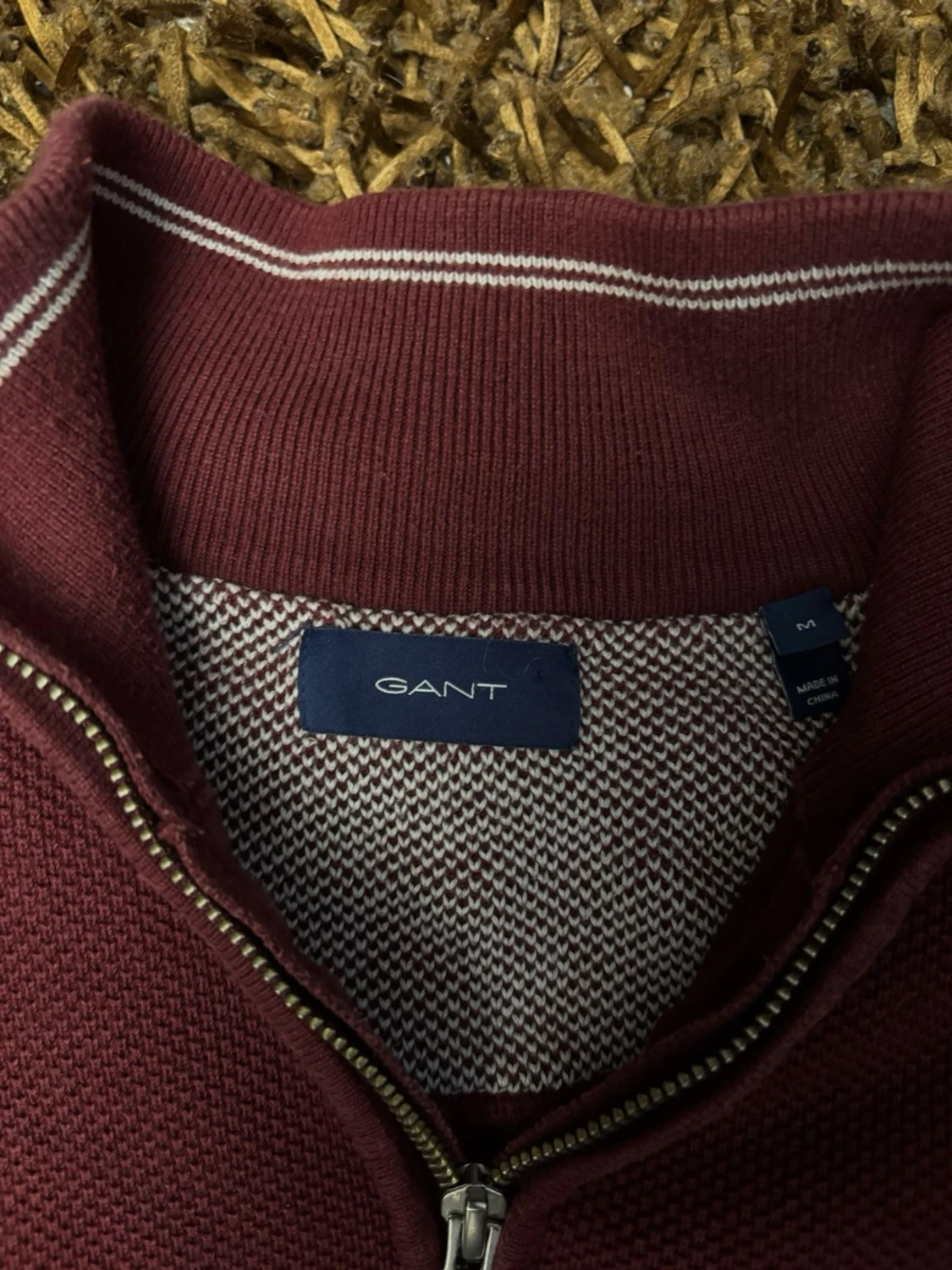 Vinröd halvzip tröja från Gant - 2