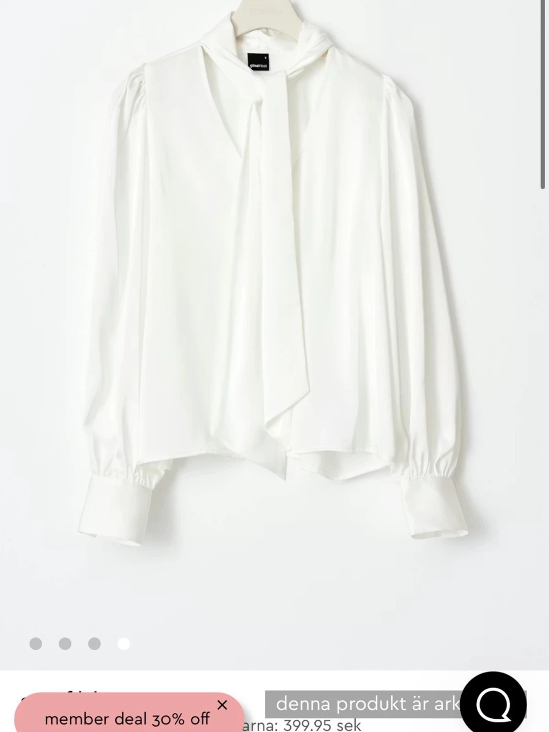 söker!!!!!!!!rVit blus med scarf-detalj - 3