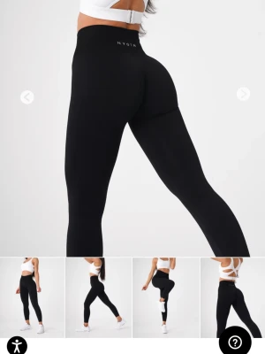 NVGTN Black Solid Seamless Leggings - Slutsålda leggings. Jättefint skick, knappt använda. För varma för mig, att jämföra med Gymsharks Vital. 