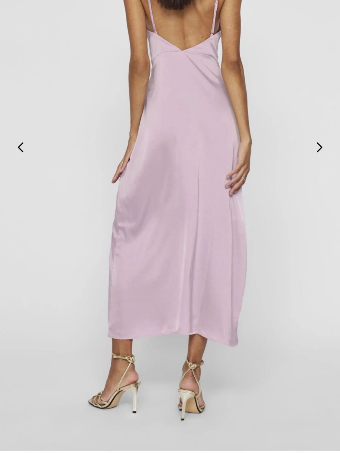 Ljuslila bal klänning i satin - 3