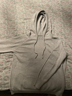 Ljusgrå kashmir hoodie - En stilren ljusgrå hoodie med huva och förkortade snören. Tillverkad i mjukt, tunt kashmir material som känns skönt mot huden. Hoodien har långa ärmar och ribbade muddar vid ärmslut och nederkant. Perfekt för en avslappnad look. Passar S/XS