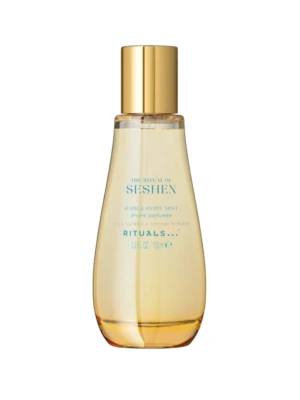 Ny! Rituals SESHEN Hair & Body Mist - Helt ny! Fräsch och elegant hår- och kroppsmist från Rituals, hela 100ml!  The Ritual of SESHEN. Kommer i en genomskinlig flaska med guldfärgat lock och innehåller doft av lotusblomma och apelsinblomma. Perfekt för dig som vill ha en lätt och blommig doft. Nypris 339:- säljer mer i denna doft (ingår ej i denna annons!)