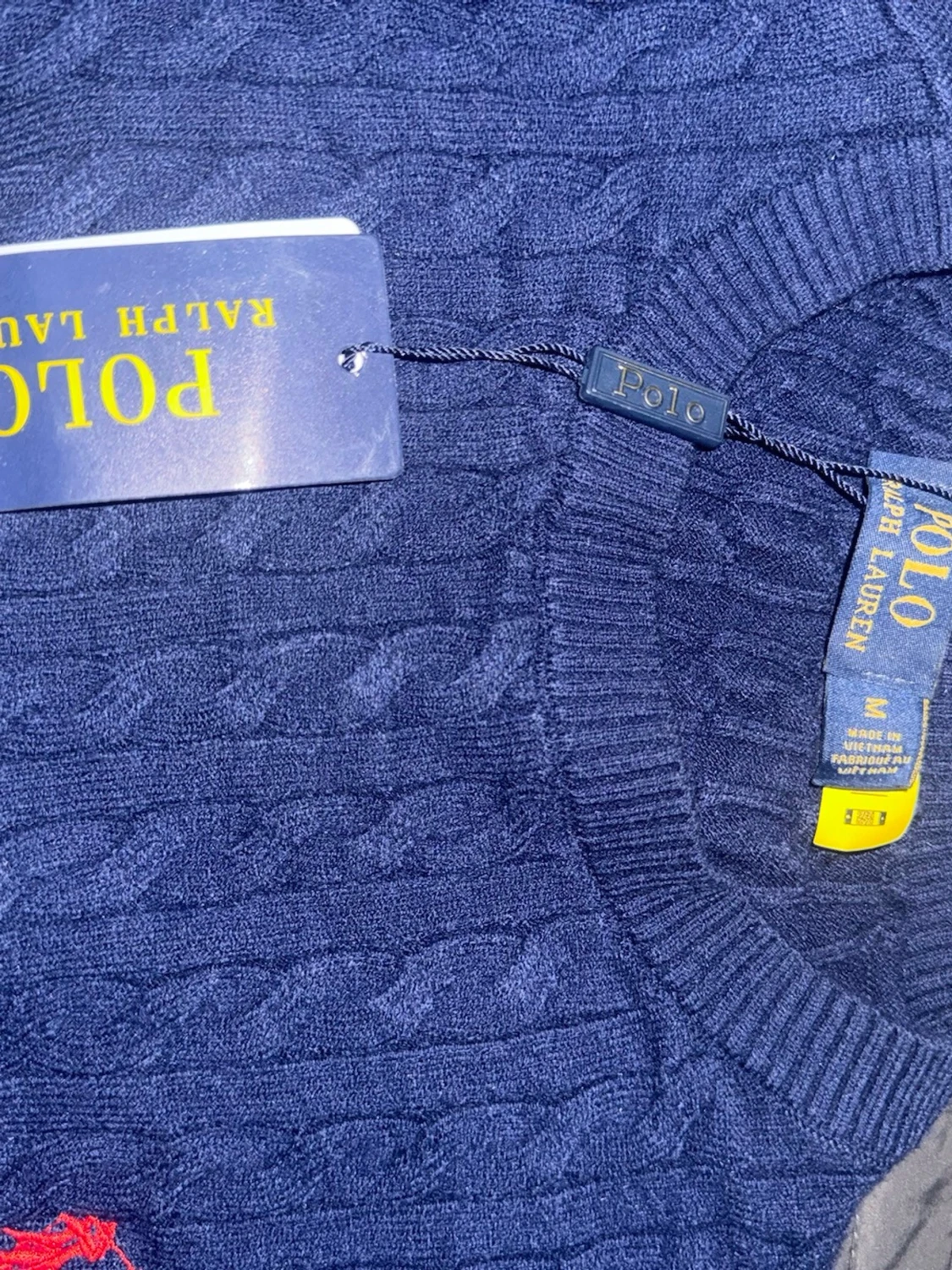 Marinblå kabelstickad tröja Polo Ralph Lauren - 2