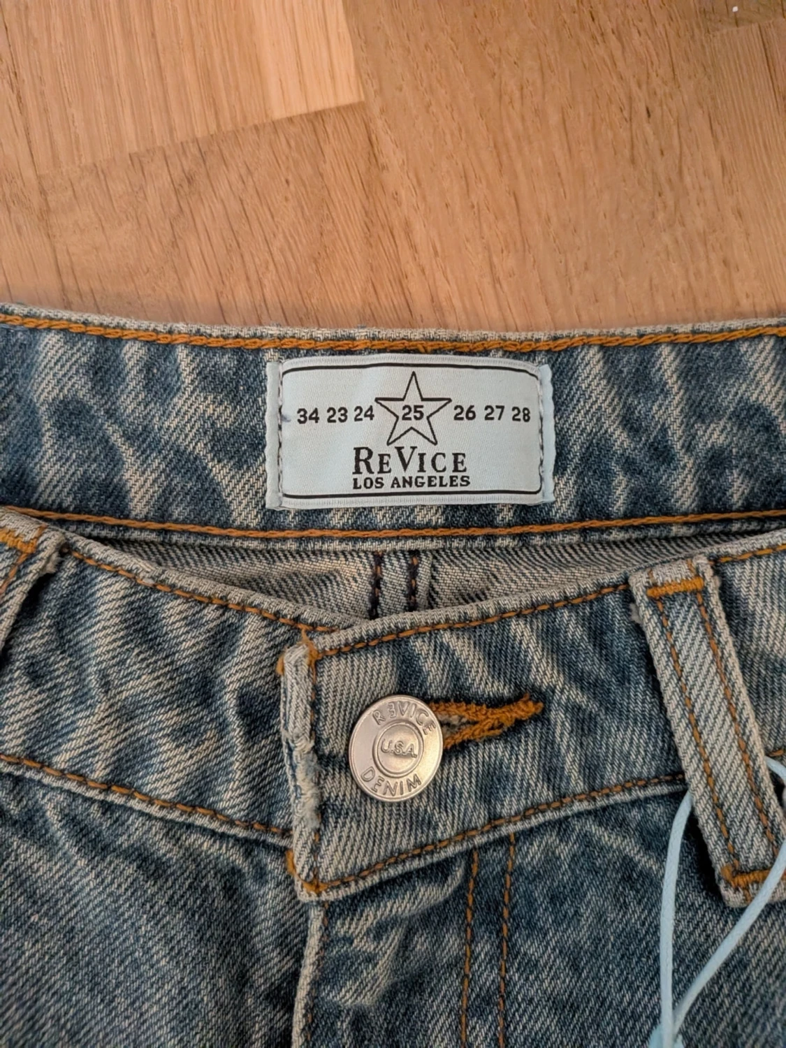 Blåa wide leg jeans med låg midja - 3