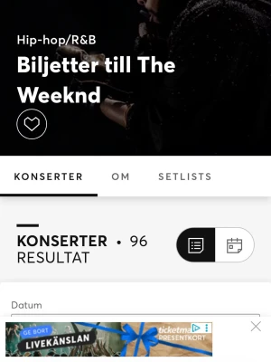 The Weeknd konsertbiljett stockholm 10 augusti  - Säljer en digital konsertbiljett till The Weeknd med sittplats på höger sektion enligt arenakartan. Perfekt för dig som vill se en av världens största artister live inom hip-hop och R&B.