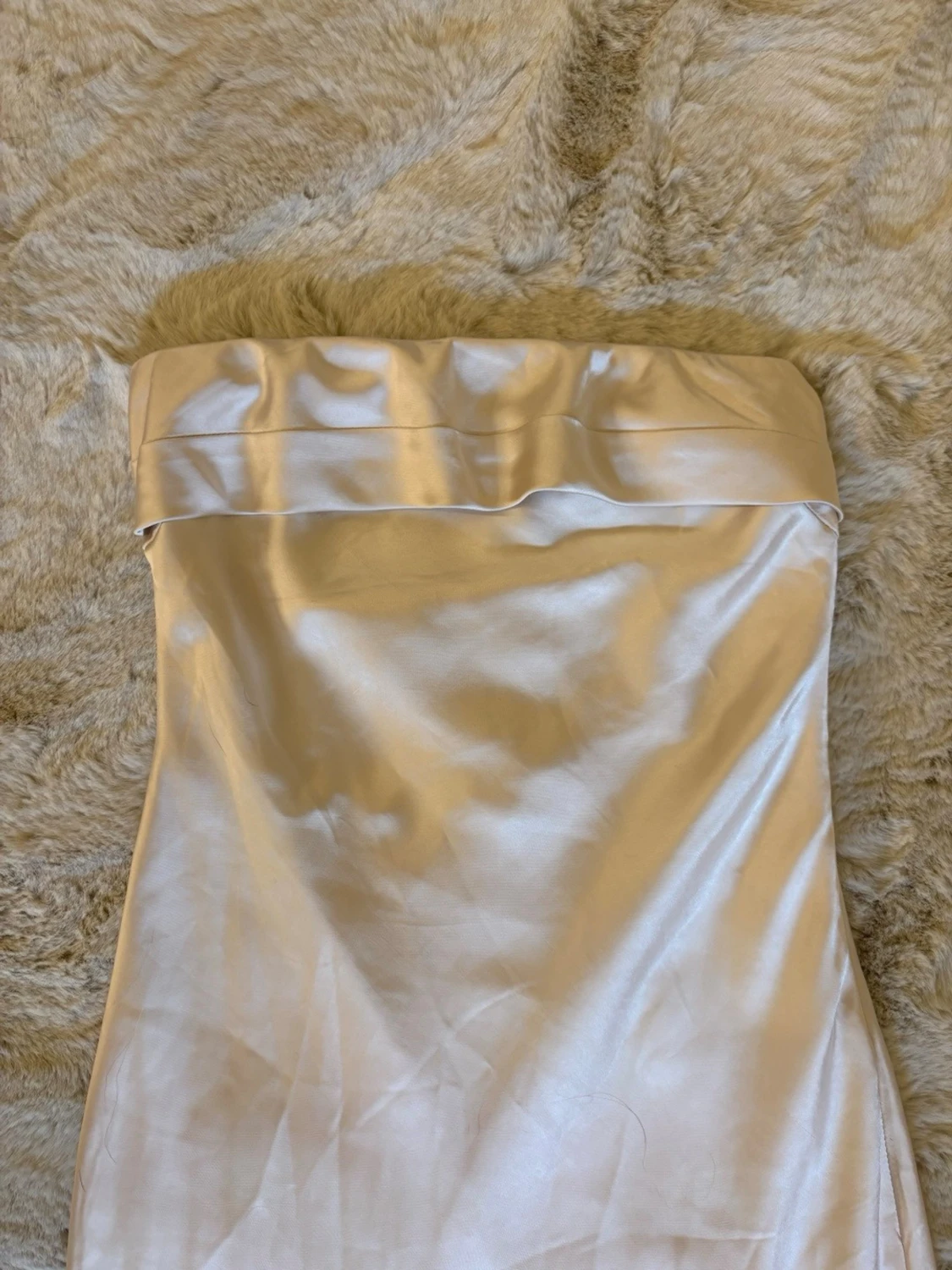 Vit axelbandslös långklänning - 2