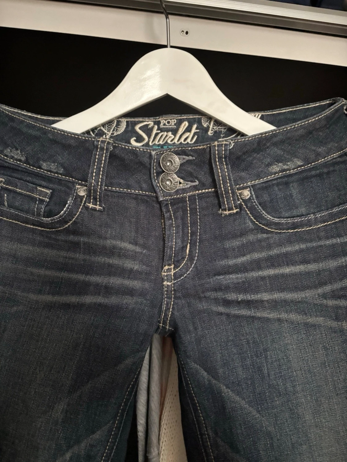Mörkblå bootcut jeans från POP Starltd - 1