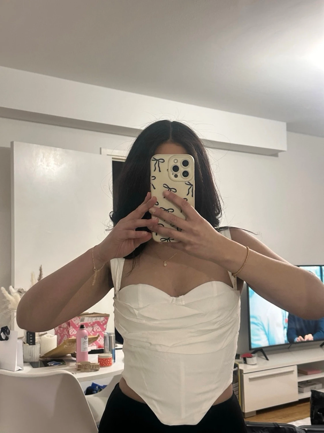 Vit offshoulder korsettopp - 1