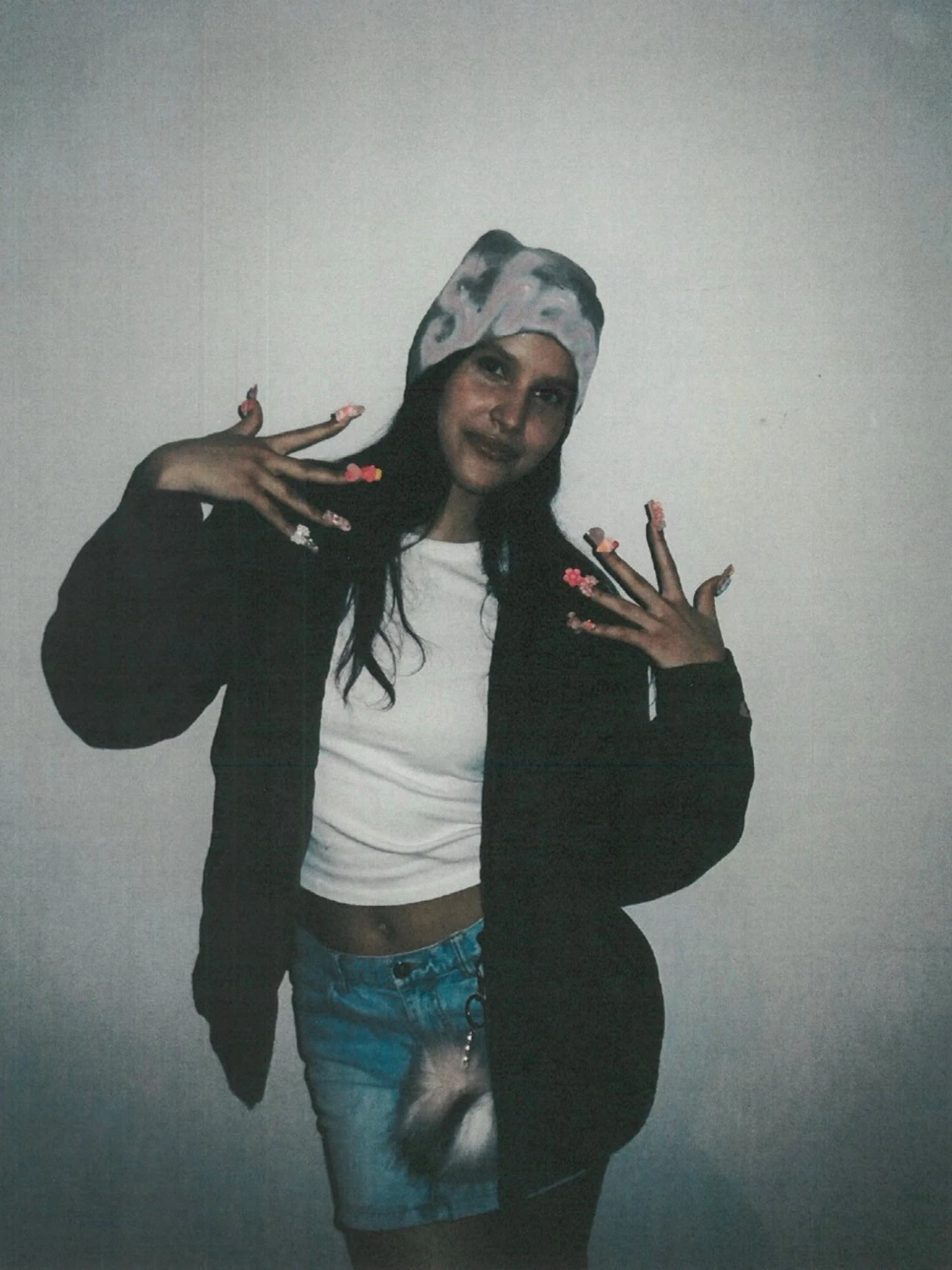 Airbrushed patchwork beanie - 3