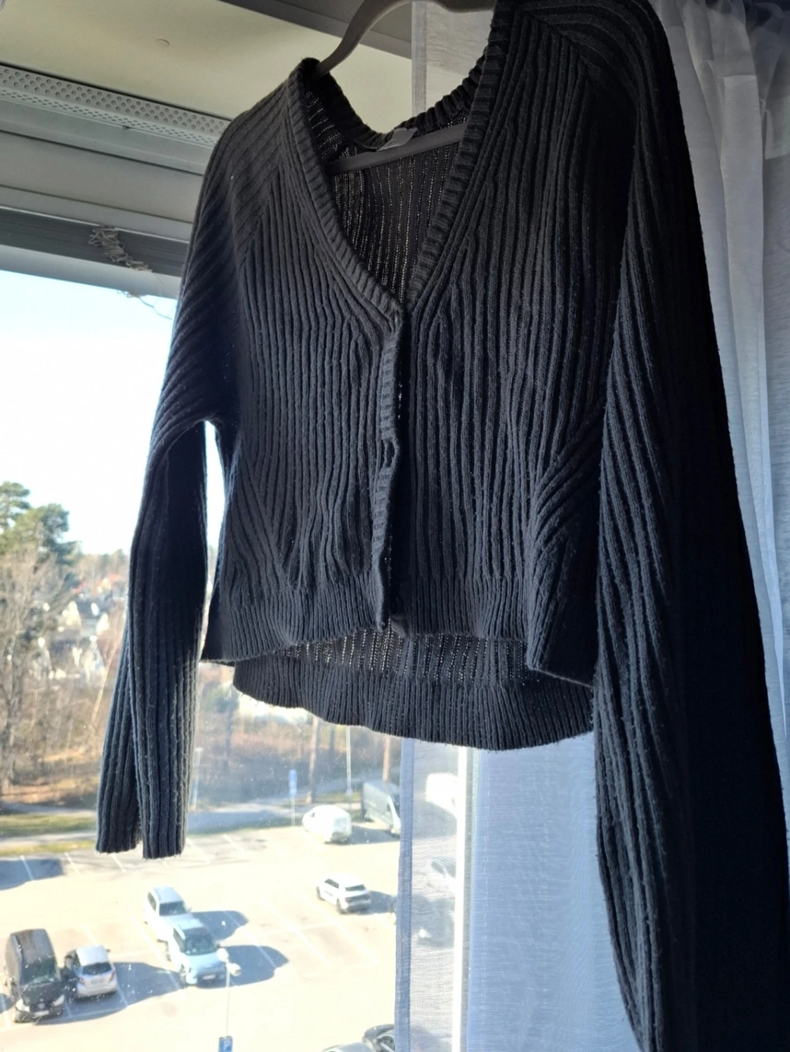 Grå stickad kofta HM