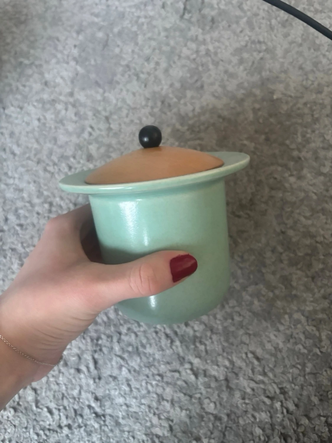 Mintgrön sockerskål från Höganäs  - 1