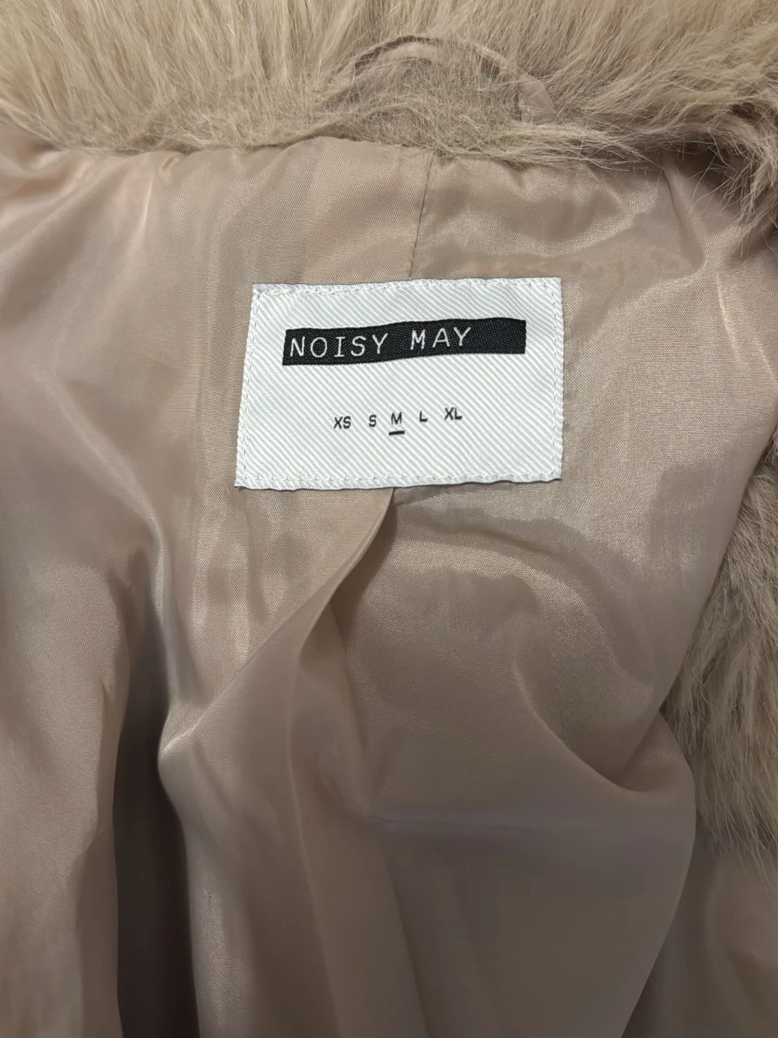 Lång beige pälsjacka - 3