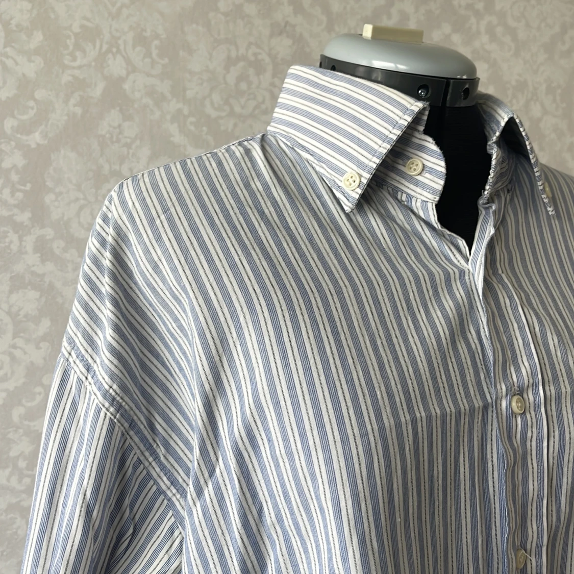 vit/blå randig skjorta - 90