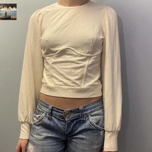 Korsettliknande tröja - Så snygg långärmad tröja med korsettliknande sömmar! Den är verkligen så fin men har inte kommit till användning, därav är den i väldigt bra skick🌸 pris kan diskuteras!