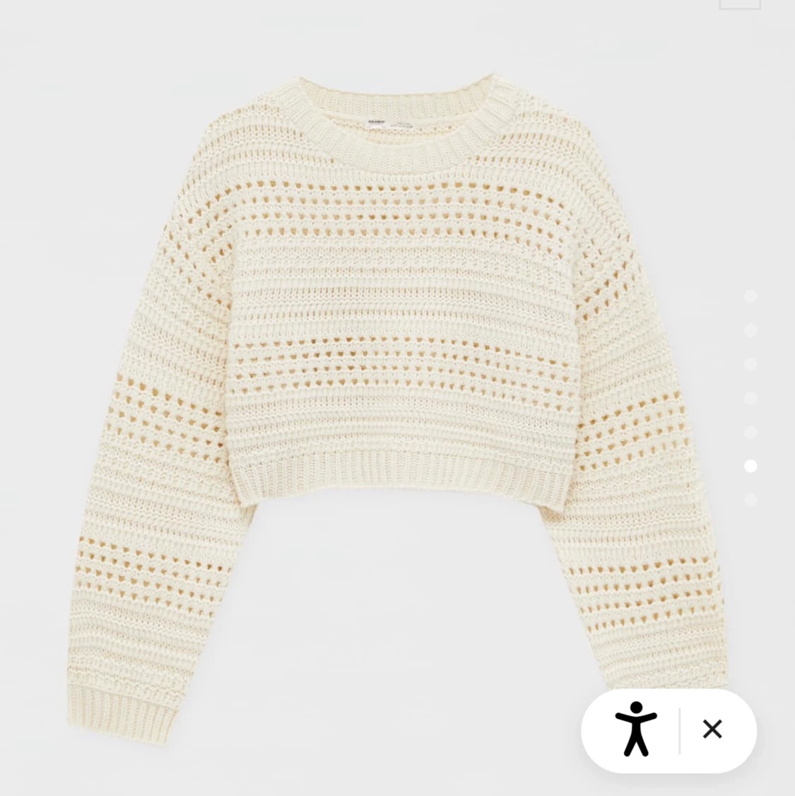 Beige/ Vit stickad  - 91