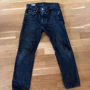 Svart/gråa Levis 501 jeans. De är i väldigt bra skick och är i storleken W27 L28. Köparen står för frakten!