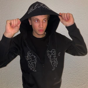 Rhinestone Zipper hoodie - Zip hoodie med Rhinestones