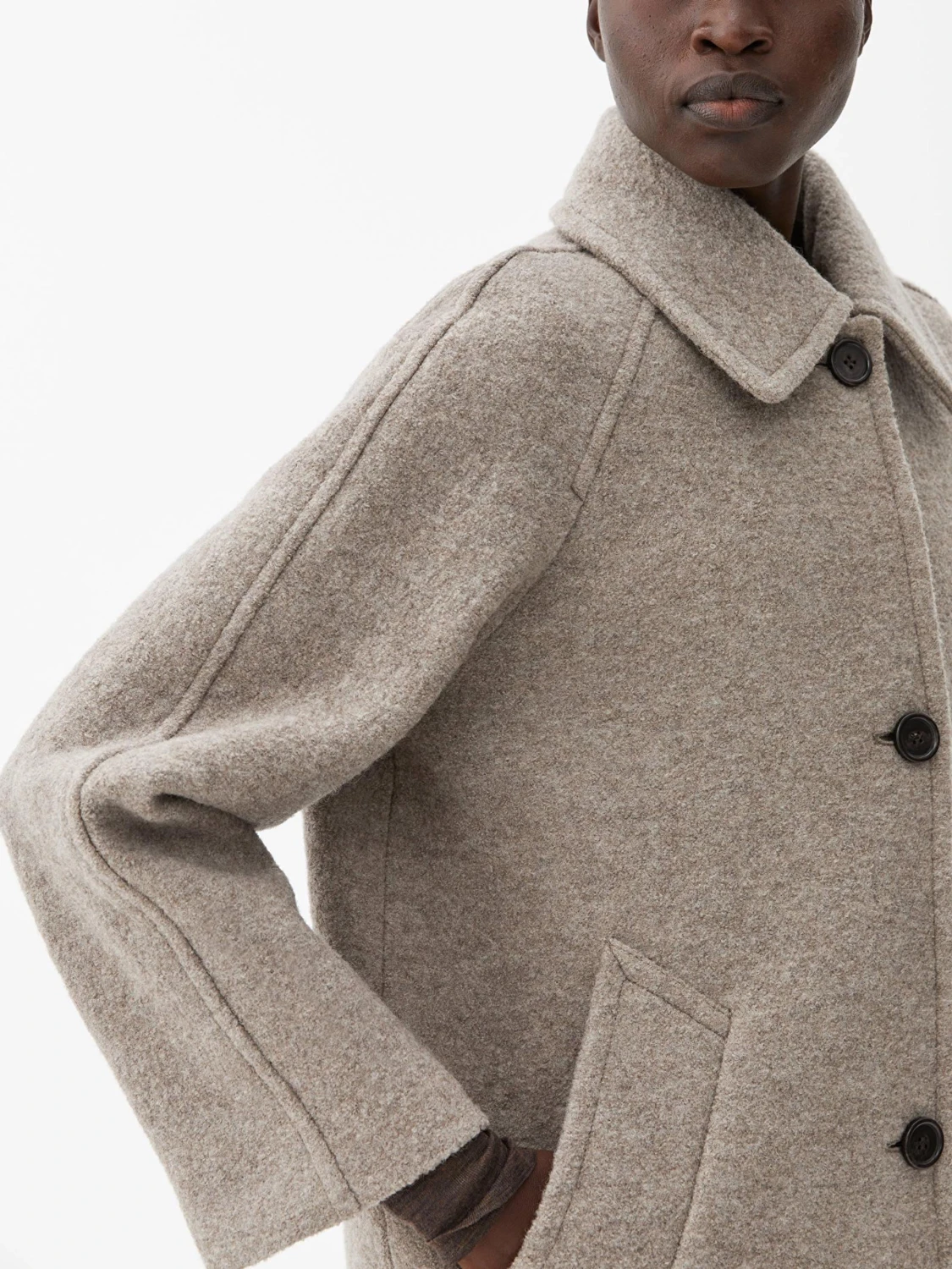 Arket Bouclé Wool Coat - 90