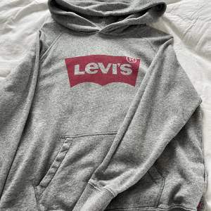 Fin grå hoodie från Levis. Storlek S men sitter endå lite oversized på mig som brukar ha M. 🥰