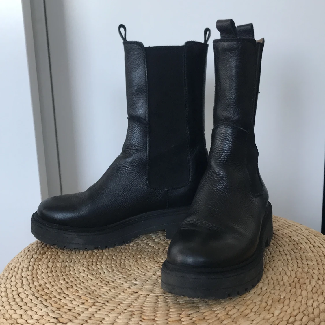 Läderboots chunky  - 91