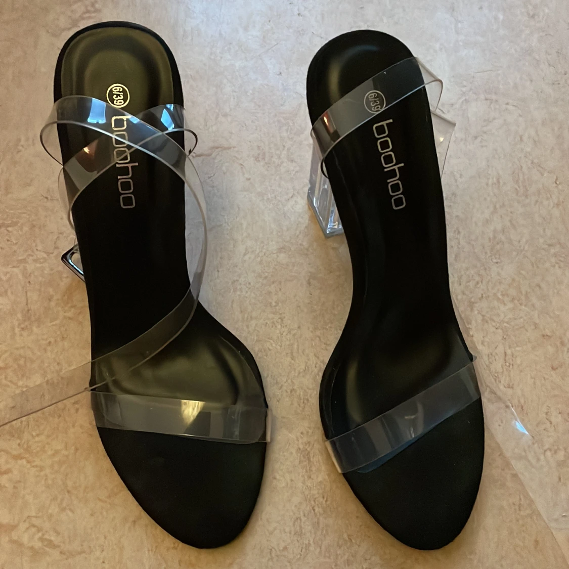 Svarta clear klackskor - 90