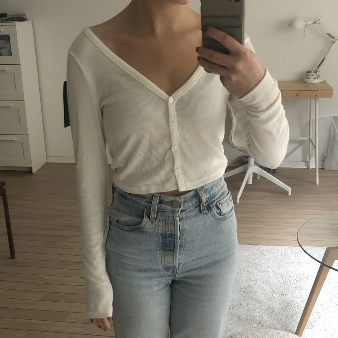 NA-KD Rib Button Cardigan