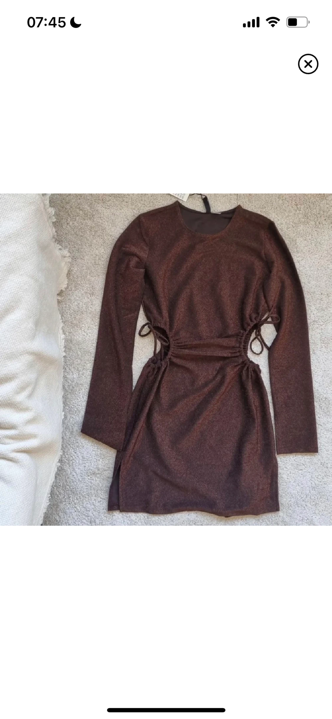 Brun glittrig klänning stl S