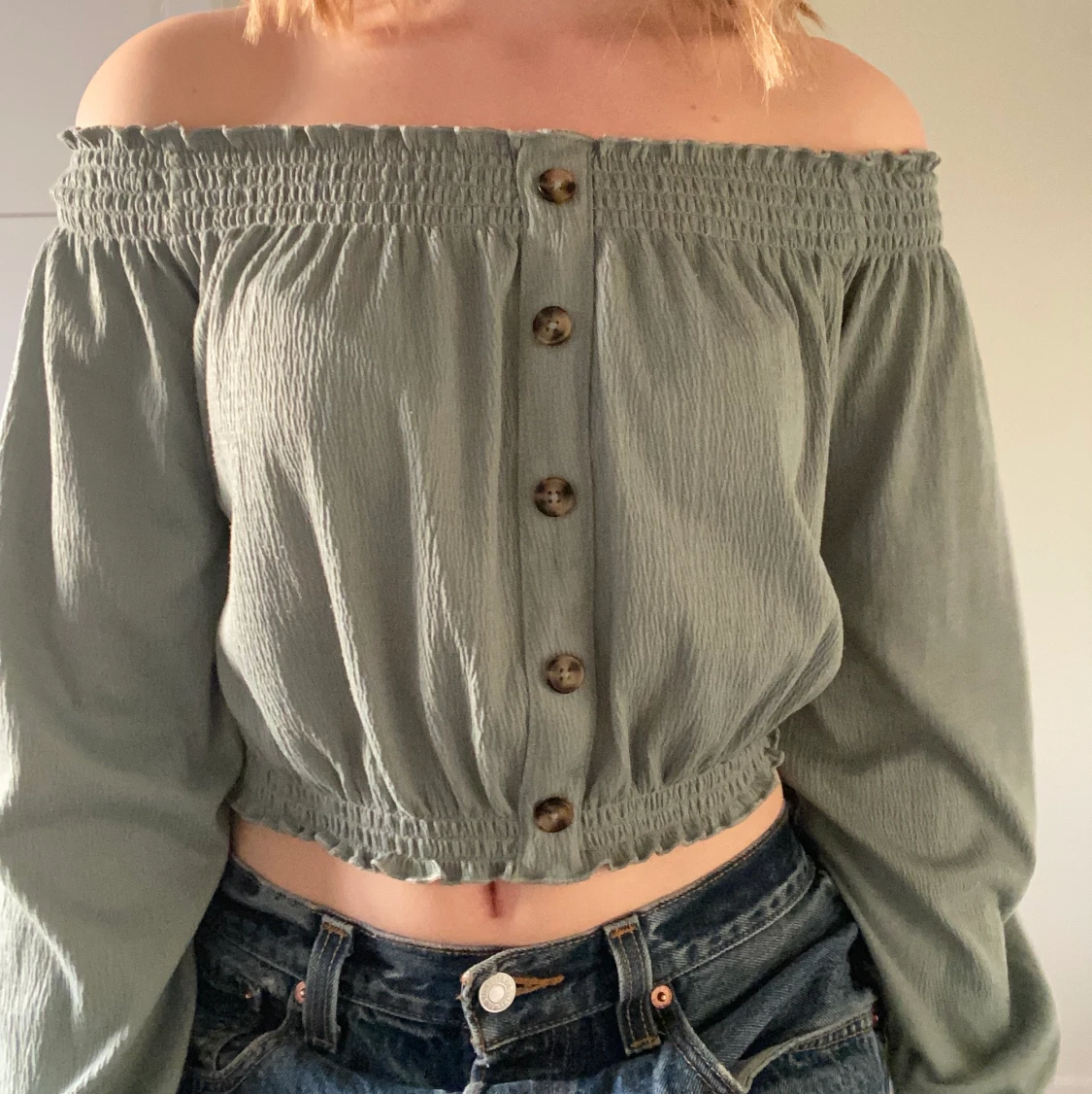 Grön off-shoulder topp - 91