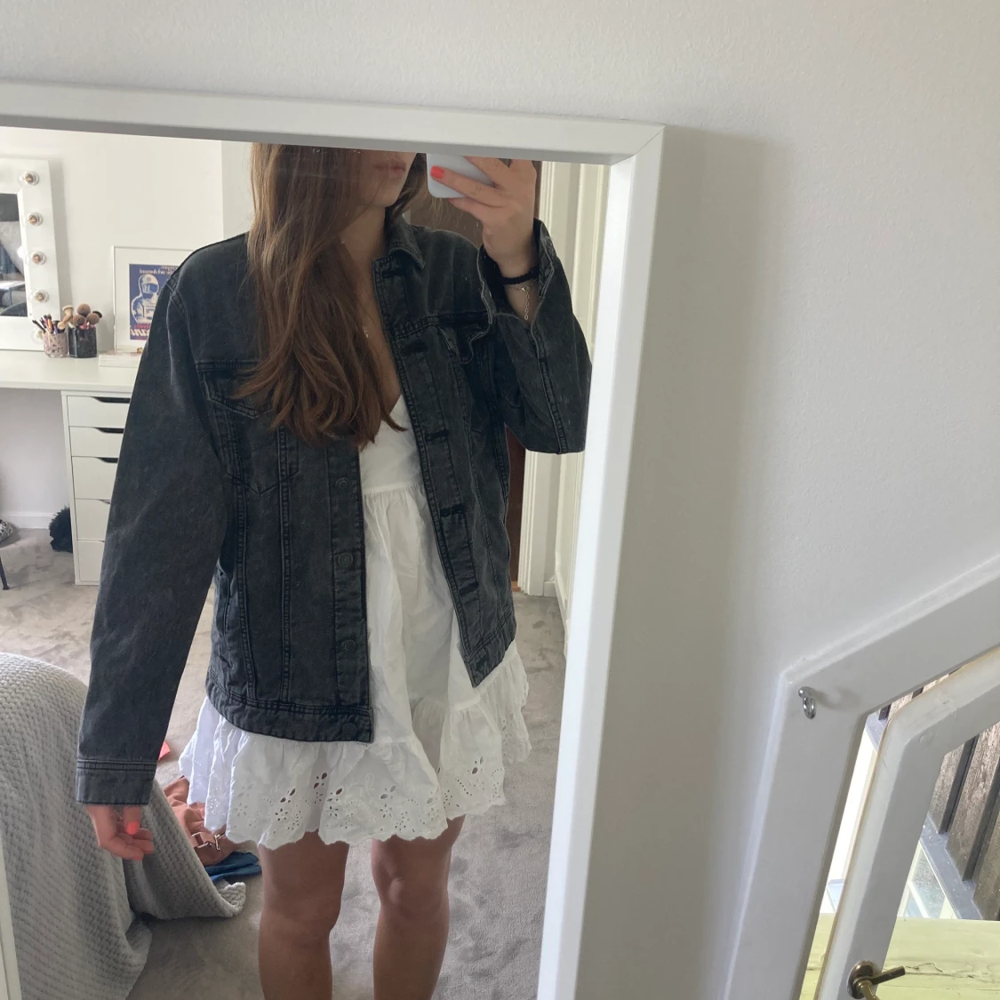 Grå jeansjacka - 90