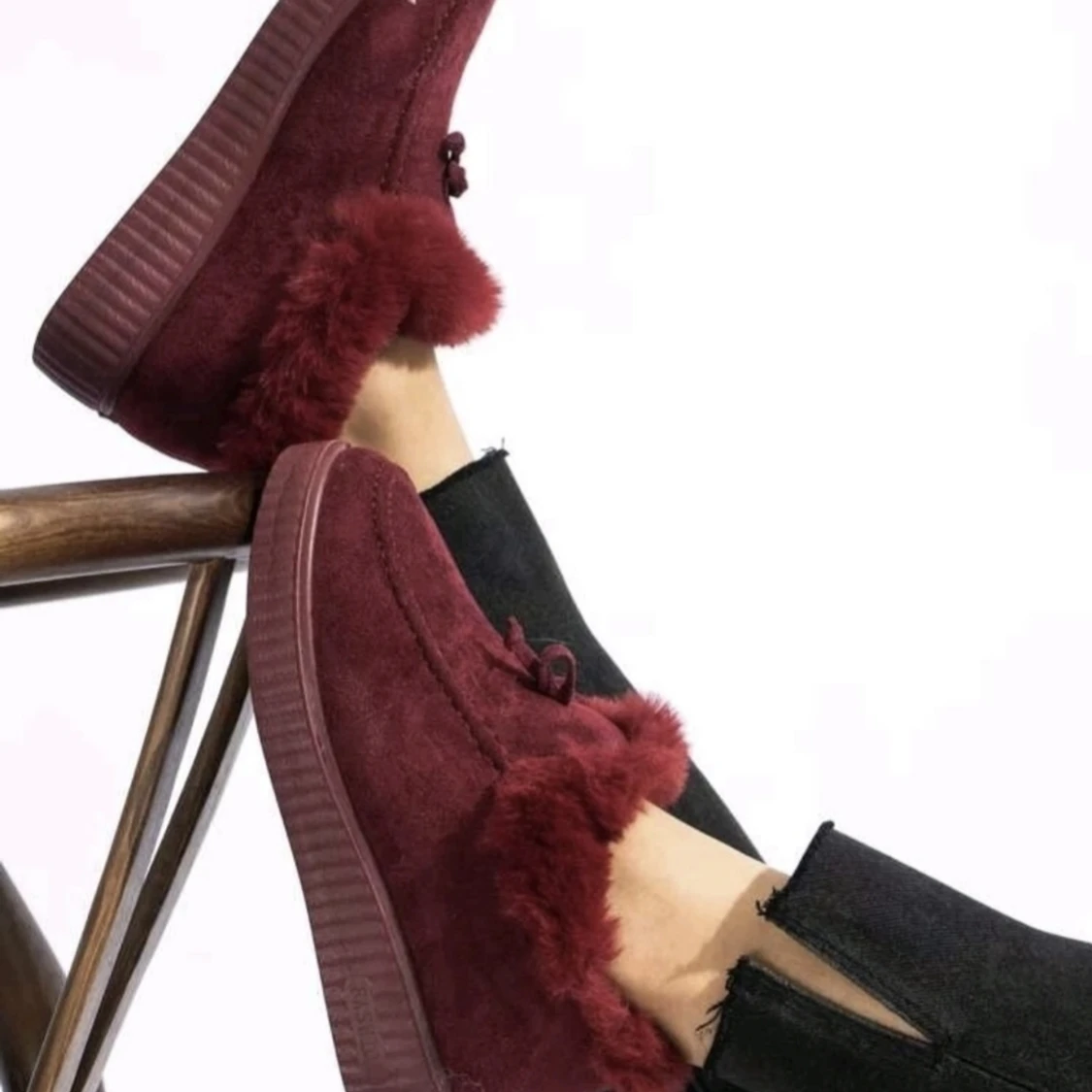 Nya Vinröda Mysiga Skor Strl 40-42 - 90