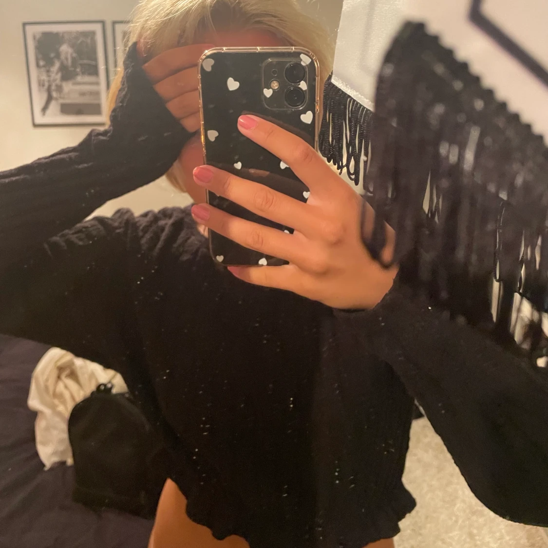 Svart Långarmad topp - 90