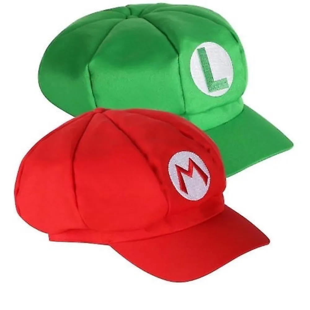 Oanvända hattar till mario och luigi. Kul på en temafest eller liknande.. Accessoarer.