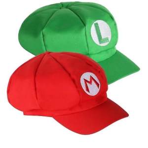 Oanvända hattar till mario och luigi. Kul på en temafest eller liknande.