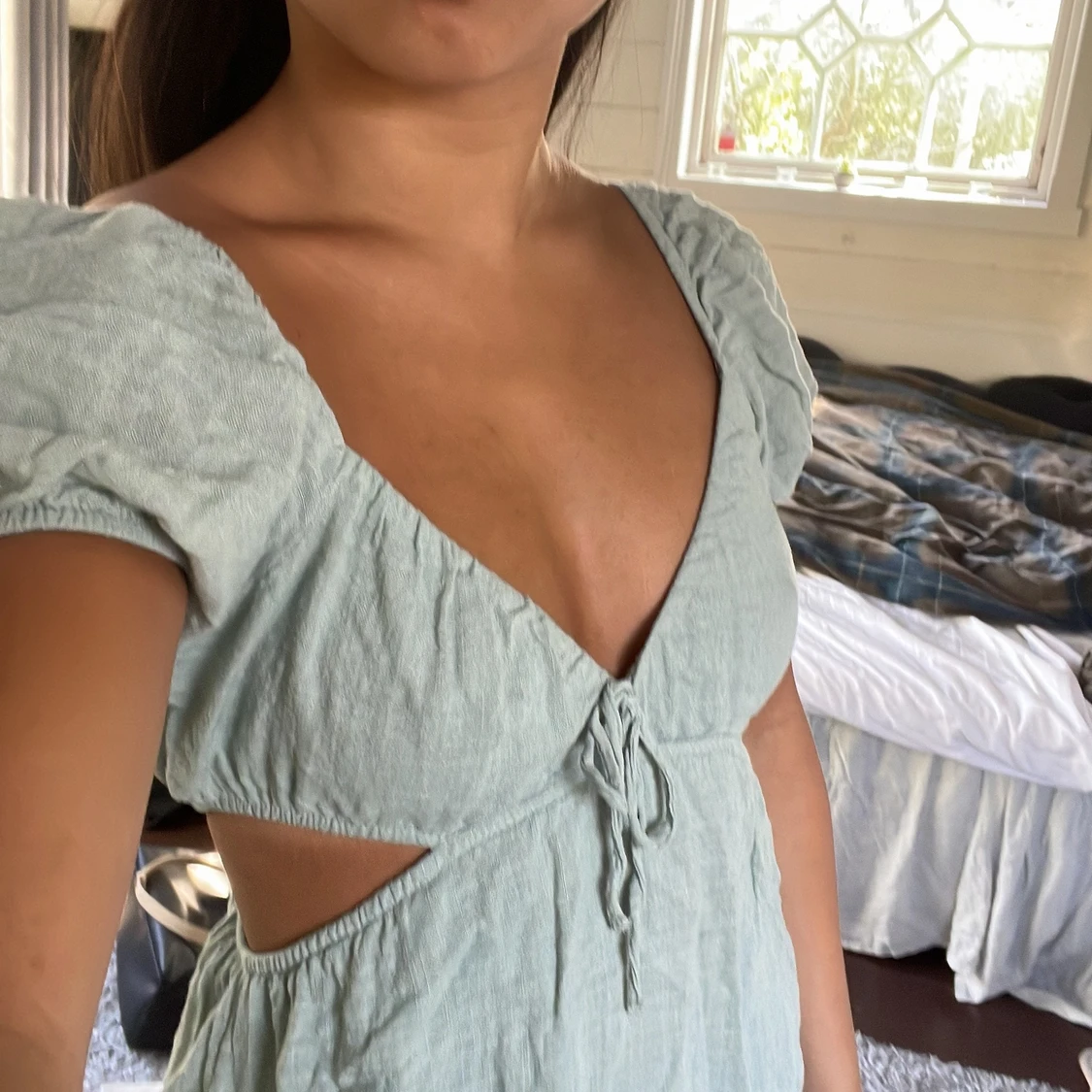 Ljusgrön klänning  - 90