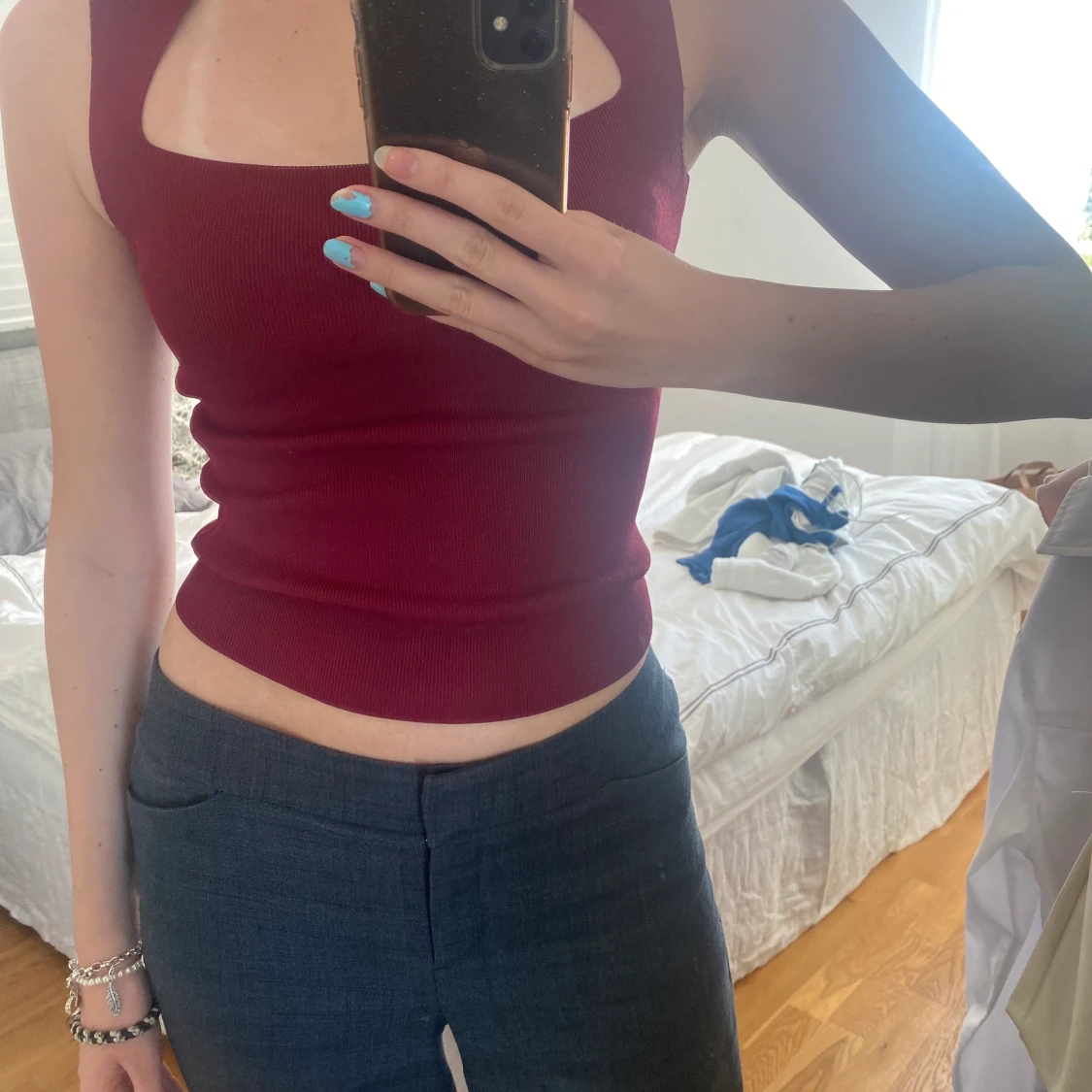 Röd topp från zara  - 90