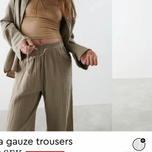 Linnebyxor - Bomull/linnebyxor ifrån Ginatricot 💗 200kr plus frakt, använda 1 gång!! Storlek: 34, längden passar 162-164cm ❤️‍🔥