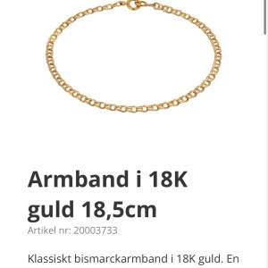 Säljer detta Bismarck armband i 18k guld.  Vikt 1,90g. Nypris: 2998kr  Mitt pris: 1250kr Längd: 18cm