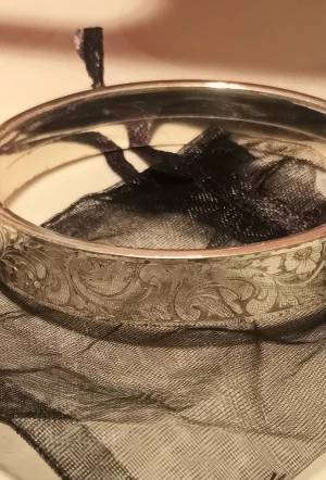 Silver armring - Inne diameter 6.5 Bredd 1.2 Stäplat