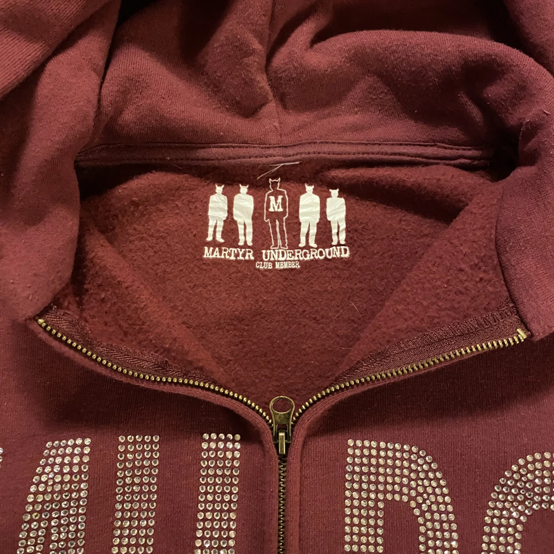 MUDG Rhinestone Zip Hoodie - 91