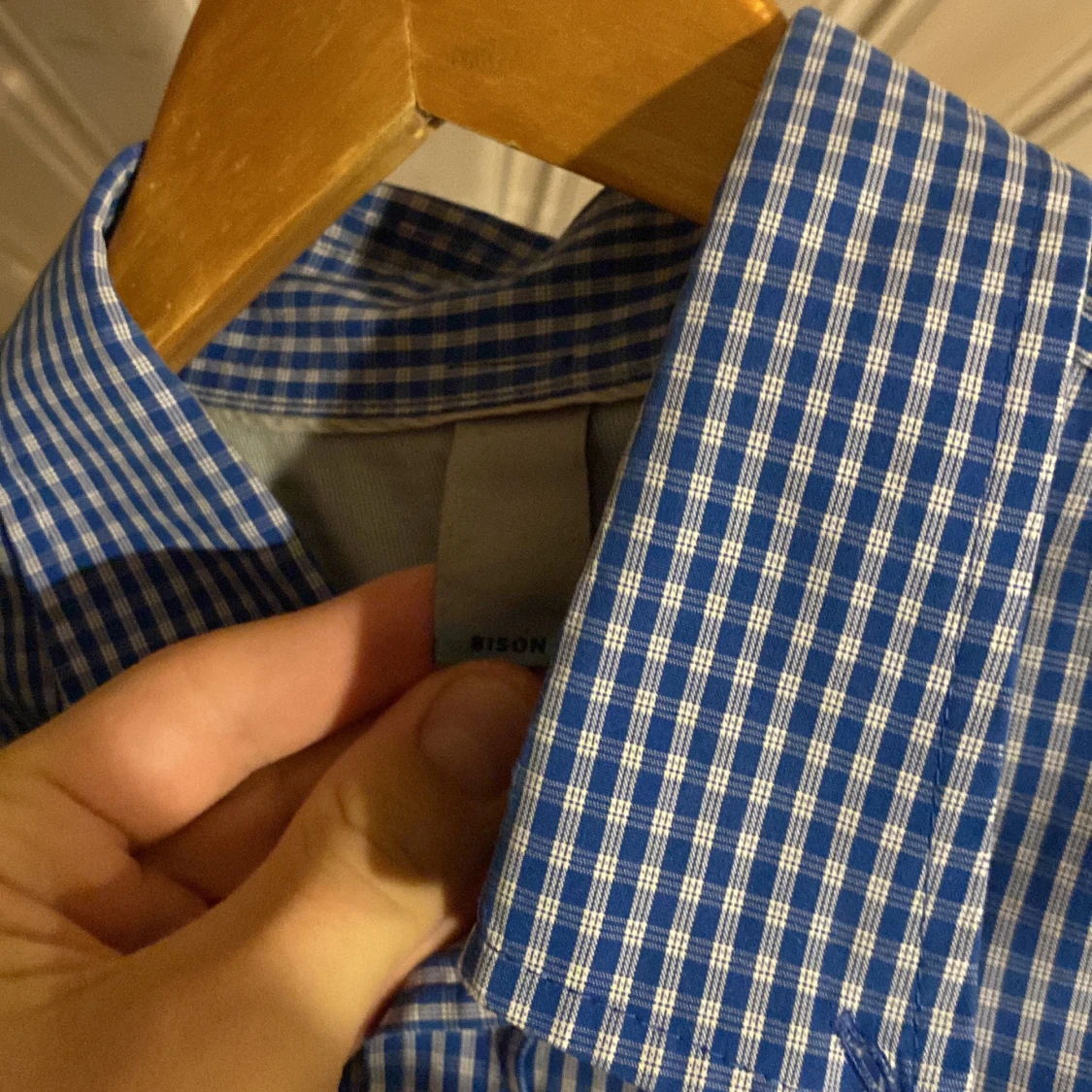 Bison långärmad rutig skjorta  - 90