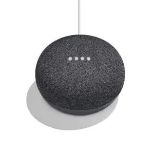 säljer denna knappt använda google home mini röstaktiverade högtalaren! den är mörkgrå och nypris är 450 kr 💕 fungerar som ny, laddare ingår 🤍