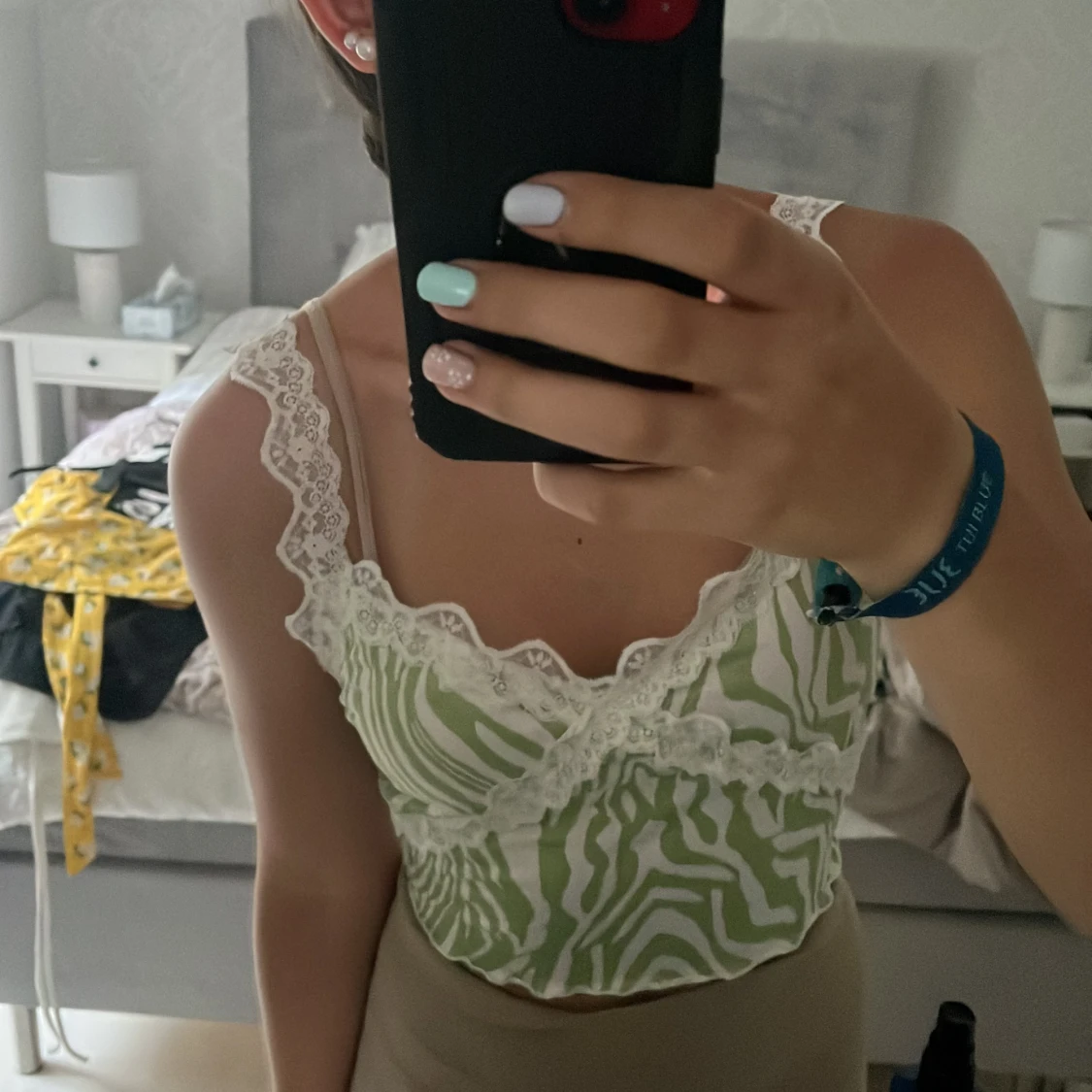 Fin zebratopp med spets - 90