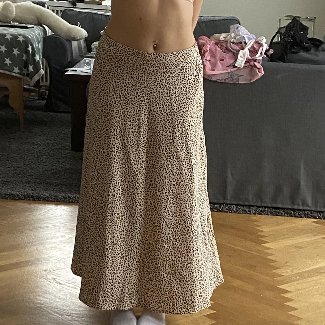 maxi kjol i leopardmönster