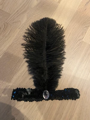 Pannband med fjäder Gatsby!  - Oanvänt fjäderpannband (men öppnad) som passar perfekt till en Gatsby/ 20talsfest! 