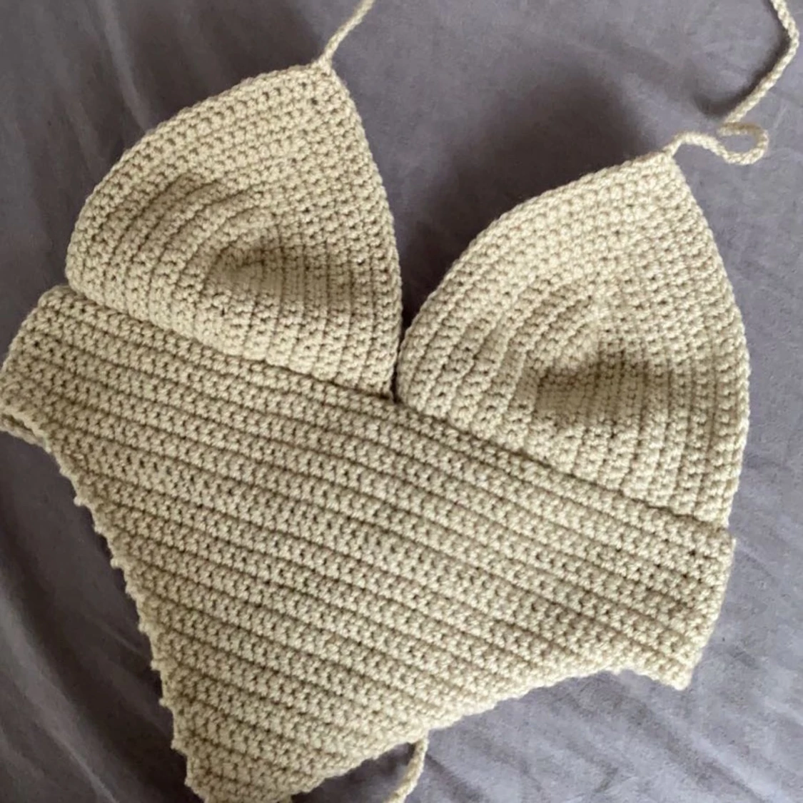 Beige virkad topp - 91