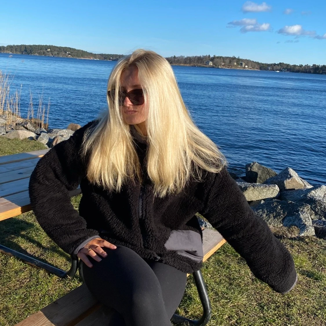 Svart ull jacka  - 90