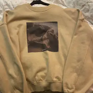 Beige sweatshirt med tryck på magen. Köpte för typ ett år sen på Carlings men har knappt använt den. 