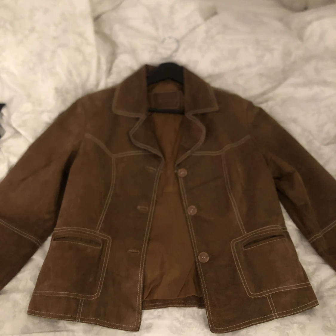 Brun läderjacka