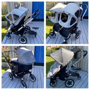 Bugaboo Donkey Duo  - Nu säljer vi vår älskade Bugaboo Donkey Duo 3 syskonvagn. Vagnen är ägd av bara oss och i mycket bra skick.   Allt kommer med. 4 åkpåsar, solsuffletter etc  Pris kan diskuteras vid snabb affär..